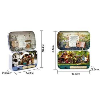 3D Okno Divadlo DIY Model Miniatúrne Doll House Dreva Bábika Domy Montované Okno domček pre bábiky s Nábytkom Súpravy, Hračky, Narodeniny, Vianoce, Darček