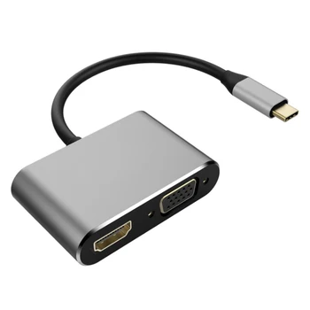 Typ C pre kompatibilný s HDMI Kábel VGA Mužov a Žien USB napájací Adaptér 4K USB C do Converter pre MacBook Pro Xiao Huawei