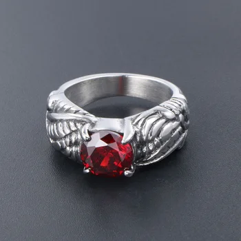 Klasickej Gotickej Pazúr Kameň Prstene pre Mužov a Ženy, Rock Štýl Červený Kameň Muž Krúžok Vysoko Kvalitné Šperky Najlepší Priateľ Dary Sa787