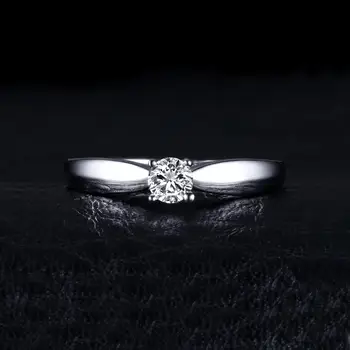 JewelryPalace CZ Solitaire Zásnubný Prsteň 925 Sterling Silver Krúžky pre Ženy Výročie Krúžok Snubné Prstene Striebro 925 Šperky