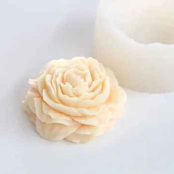 3D Pivónia Kvetinový Vzor, Ručne vyrábané Mydlo Formy DIY Darček Kolo Kvety Silikónové Formy Hliny Živice Aróma Kameň Formy