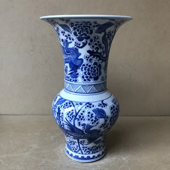 Jingdezhen keramická váza, domáce dekorácie modrá a biela poreclain keramická váza