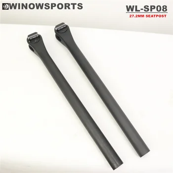Winowsports UD Väzbe nulový offset uhlíka sedlovka 27.2*400mm nula prekážka T800 nízkej hmotnosti cestných bicyklov 27.2 mm sedlovej trubky SP08
