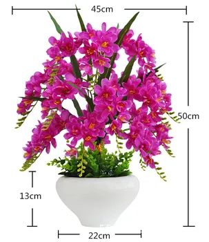 Jemné a fascinujúce Phalaenopsis simulácia kvetináče krajiny ozdoby obývacia izba tabuľka nastavenie dekorácie interiéru