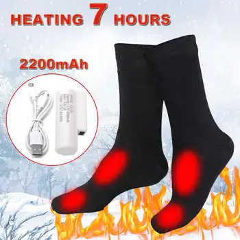 Nastaviteľná teplota Elektrické Vyhrievané Ponožky Muži Ženy Zdravia vykurovacími Bavlnené Ponožky Pre Studené Nohy v Zime Teplé Nohy Nohy