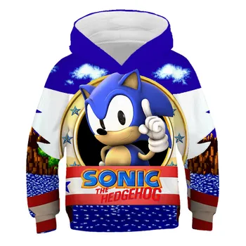 Rodina hoodies Anime Super Sonic 3d Hoodies Deti kabát Dlhý Rukáv Pulóver Cartoon Mikina 2020 nový príchod topy