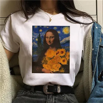 Lus Los Mona Lisa legrační karikatúra módy tlače T-shirt vtip osobnosti módy Harajuku Letné tričko casualT