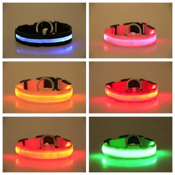Krk Band pre Psov Golier LED Svietiace V Tme Nastaviteľné Farebné Spoplatnené s USB AntiLost Vyhnúť Dekorácie Pet Golier