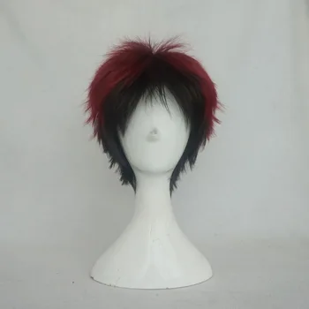 Kuroko Basketbal Kagami Tajga Cosplay Parochne Syntetické Vlasy Červené Víno Postupnej Zmene Čierne Krátke Vlasy s voľným vlasy čisté