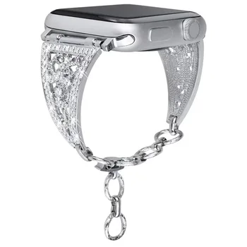 Luxusné Bling Diamond popruh pre Apple Hodinky Kapela Série 6 SE 5 4 3 Kovový Remienok Hodiniek Náramok Pre apple hodinky 42mm 40 mm 38 mm 44 mm