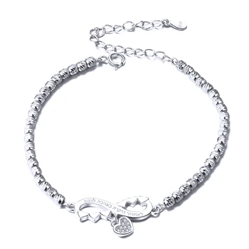 Xiaojing 925 Sterling Silver Osobné Náramok Prispôsobené Meno Láska Srdce s Cz Náramky pre Ženy&dievča, Šperky, Darčeky