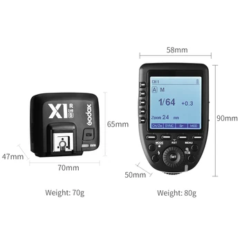 Na Sklade GODOX XPro-S TTL 2.4 G Bezdrôtové vysokorýchlostné Synchronizáciu X systém Spúšť + Godox 2x X1R-S Prijímač Pre Fotoaparáty Sony