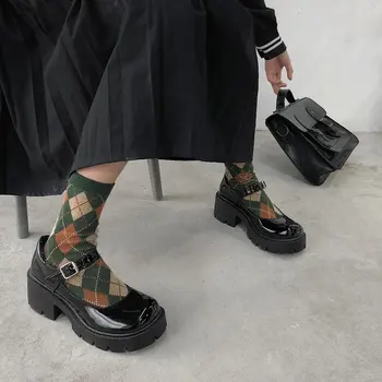 Malé kožené topánky ženy 2020 jar modely Mary Jane topánky dámske Japonský vysoké podpätky retro platforma topánky ženy
