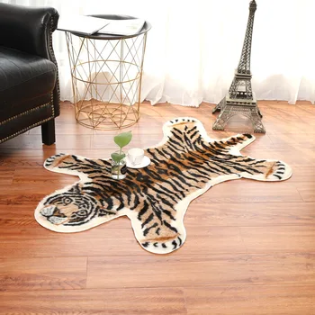 Nordic imitácia tiger vzor Koberec faux koža NonSlip Protišmykové Rohože umývateľný Zviera tlače Koberec pre obývacia izba, spálňa