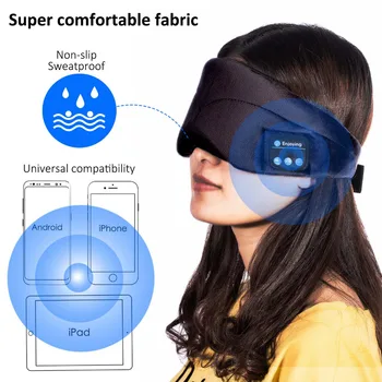 JINSERTA Bluetooth Slúchadlá Spanie Očná Maska Bezdrôtový Hudby, Bluetooth Spánku Oko Odtiene Headset Podpora Handsfree Umývateľný