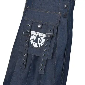 Super Cool Pánske Nohavice Vintage Kilt Škótsko Gotickej Módy Kendo Denim Sukne Škótskej Punk Oblečenie Hot Predaj