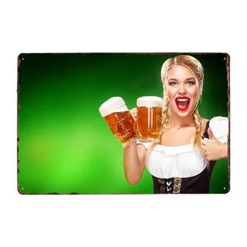 Pin Up Girl Pivo Dosky Doska, Kov Vintage Garáž Plagáty, Bar, Pub, Cínové Platne Dekorácie 20x30cm
