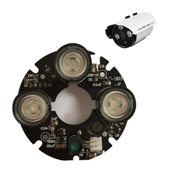 3 pole IR led Bodové Svetlo Infračervené 3x IR LED rada pre CCTV kamery na nočné videnie (53 mm priemer)