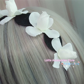 Anime, Japonskej Sladké Lolita Rem Ram Cosplay KC Vlásenky hlavový most Comicon Slúžka Roztomilý Kvet Čela Vlasy Kapely Denne Vlasové Ozdoby