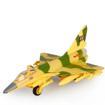 Predaj J10 fighter zliatiny model, simulácia die-cast, zvuk a svetlo, vytiahnuť späť model, detské fighter ozdoby, doprava zdarma