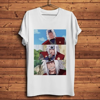 Naruto Jiraiya Gama Sennin Legrační Tvár Anime T Shirt Mužov Biela Homme Krátky Rukáv Bežné Tričko Unisex Japonsko, Manga, Streetwear Čaj