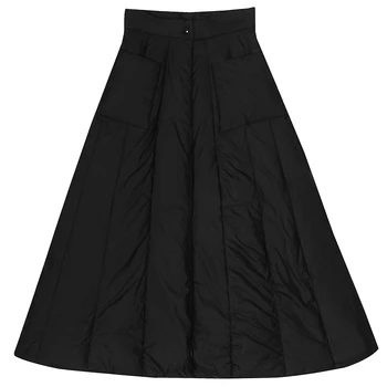 Plus veľkosti 4XL!jesenné zimné móda dole bavlna sukne ženy vysoký pás hrubé členok dĺžka-line sukne