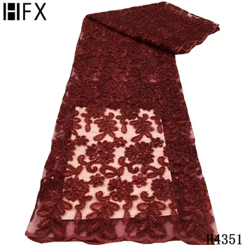 HFX 2020 broskyňa výrobnú cenu Afriky Flitrami Čipky Textílie francúzsky Výšivky, Čipky a Tylu Textílie Pre Nigérijský Svadobné Party H4351