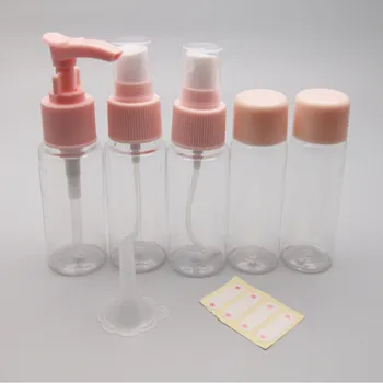 7Pcs Transparentné Malé Plastové Cestovné Mini Naplniteľné Fľaše Súpravy Lotion、 Krém、 šampón, Balenie Fľaša Nastaviť