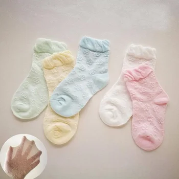 5Pair/veľa 0-8 rokov bavlnené tenké detské ponožky farbou bežné baby ponožky