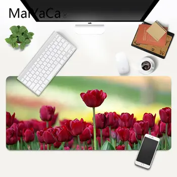 MaiYaCa Nové Tlačené Tulipán kvet Gumová Podložka na Myš Hra Gaming Mouse Mat xl xxl 800x300mm pre world of warcraft
