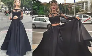 2019 Hot 2ks Vyhovovali Sexy Ženy, Čiernej Čipky Formálny Ples Dlhé Šaty Elegantné Dlhé Maxi Šaty