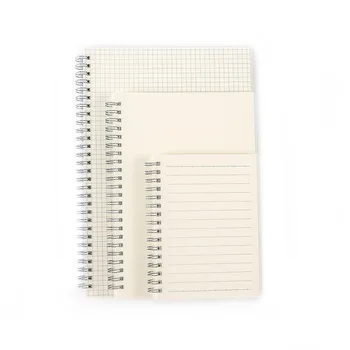 Jednoduchosť Transparentné Cievka Notebook A6 A5 B5 Mriežky poznámkový blok Prázdne Dot Vestník Matica PP Školské potreby Notebook Office