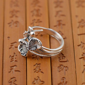 BALMORA Reálne 925 Sterling Silver Kvet Otvoriť Stohovanie Prstene pre Ženy Milenec Lady Darček Retro Elegantné Módne Šperky Bijoux