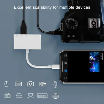 UTHAI C67 Lightning-USB3.0 SD TF 3,5 MM Audio 5IN1 Adaptér MicroUSB USB Čítačku Pre Iphone 6 7 8 11 X IOS13 Multi Previesť