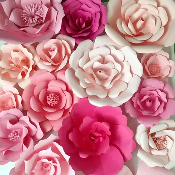 40 CM Hlavu DIY Papiera, Kvety Pre Svadobné Party Dekorácie,Obrie baliaci papier Papierové kvety Kulisu,Umelé Veľké Rose Stenu Decor