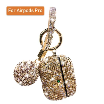 Bling Dievčatá Chránič Pre Airpods 2 pro 3 Prípadoch Luxury Diamond Kryt S Visí Loptu Keychain Pre Apple Vzduchu struky Plnenie Box