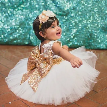 Princezná Dievča nosenie bez Rukávov Luk Šaty na 1 rok narodeninovej party Batoľa Kostým Lete na Udalosti Príležitosti vestidos dieťa