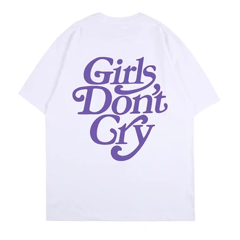 Girls Dont Cry Zábavné, Roztomilé Fialová Košele Grafické Tees Japonský Streetwear 2020 Lete Harajuku Nadrozmerné T Shirt Ženy Oblečenie