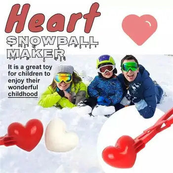 8 cm Srdca snehová guľa Maker Zimné Plastové snehová guľa Maker Klip Deti Outdoor Piesku, Snehu Loptu Formy Hračky Boj Klipu Hračku