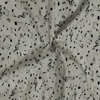 50x105cm Novej Digitálnej Tlače Čiernej na Bielu Muiscal Poznámka Potlačené Bavlnené Tkaniny Hudby Poznámka Textílie Šaty Handričkou Domova