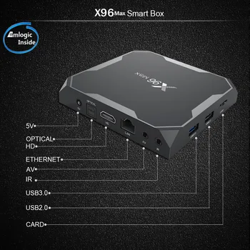 X96MAX 4 GB 64 GB Android 8.1/9.0 TV BOX 4 GB 32 GB Amlogic S905X2 4K H2.65 1000M, 2.4 GHz/5 ghz WIFI Smart Set-top boxu, Prehrávača Médií