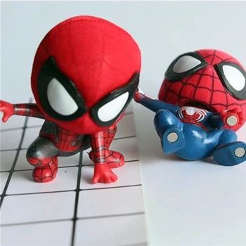 Disney Q Verzia Marvel Spiderman Akcie Obrázok S Magnetom Domáce Dekorácie Mini PVC Obrázok Model Bábiky Hračky pre Auto Dekorácie