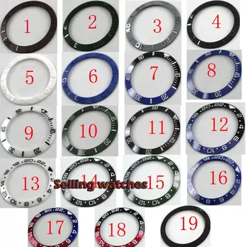 40 mm hliníkový keramická fazeta krúžok vložiť fit 43mm prípade muži mechanické hodinky (19types)