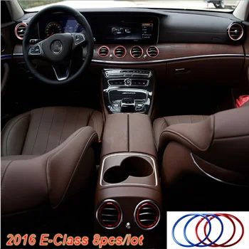 8pcs Hliníkovej zliatiny auto klimatizácia dekorácie-nálepky na Mercedes Benz AMG 2016 E-class E200L E300L