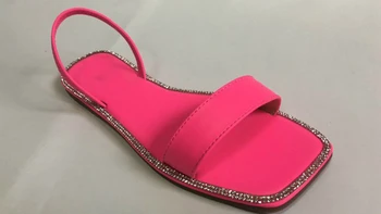 Ženy, Mix Farieb Letné Sandále Ploché Päty Platformu Crystal Típat Prst Zadný Popruh Módne Pláži Ženy Dámy Topánky Zapatos De Mujer