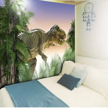 Dinosaurov Polyster Plus Veľkosť Jungle Námestie Čakra Umenie Stene Visí Gobelín X Izba, Obývacia Izba Dekor Plavidlá Hippie Mandala Gobelín