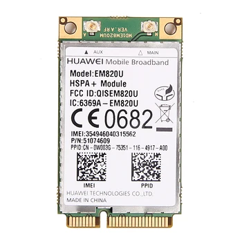 Odomknutý HuaWei EM820U SIEŤACH GSM Bezdrôtový 3G WWAN Mini PCI-E Karty HSPA+ 21Mbps 3G Modul Nad EM820w pre Notebook Notebook