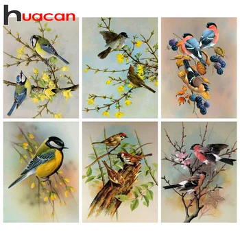 Huacan Diamond Maľovanie Vtákov Diamond Výšivky Zvierat Plné Námestie Cross Stitch Ručné Darček Domova
