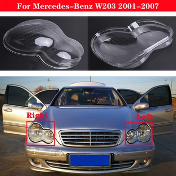 Pre Mercedes-Benz, C-Trieda W203 2001-2007 Auto Predných Svetlometov Kryt Svetlometu Tienidlo Lampcover Vedúci svetlo svetlo sklo Shell Objektív
