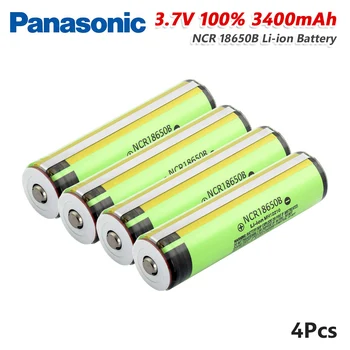 Panasonic 18650 batérie Nové Chránené NCR 18650B vysokým prúdom 3400 mah Li-ion nabíjateľné batérie 3,7 V Špicaté (s PCB)